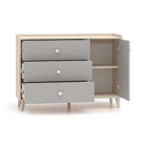 wohnli-moebel-suche-800001480289-1 KINDERKOMMODE Alycia Beige - Grau - Holzeffekt Holz Petits-meubles Möbel > Kommoden & Schubladenschränke > Wickelkommoden Grau