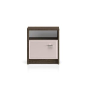 wohnli-moebel-suche-800001480352-1 NACHTTISCH Kaius Kaschmir und Dunkles Holz Holzwerkstoff Petits-meubles Möbel > Kommoden & Schubladenschränke > Nachttische Beige