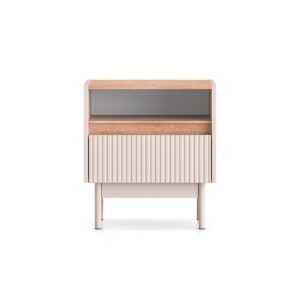 wohnli-moebel-suche-800001480355-1 NACHTTISCH Connie Kaschmir und Holz Holzwerkstoff Petits-meubles Möbel > Kommoden & Schubladenschränke > Nachttische Beige