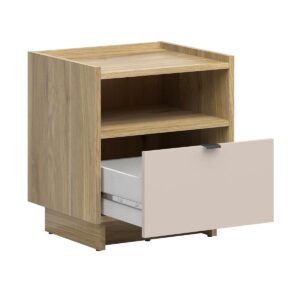 wohnli-moebel-suche-800001480366-1 NACHTTISCH Donna Kaschmir Holzwerkstoff Petits-meubles Möbel > Kommoden & Schubladenschränke > Nachttische Beige