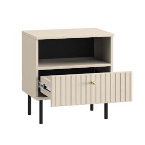 wohnli-moebel-suche-800001480372-1 NACHTTISCH Nova Beige Holzwerkstoff Petits-meubles Möbel > Kommoden & Schubladenschränke > Nachttische Beige