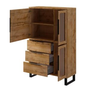 wohnli-moebel-suche-800001480400-1 GESCHIRRSCHRANK Eden Holz und Metall Holzwerkstoff Petits-meubles Möbel > Schränke > Vitrinen Braun