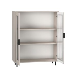 wohnli-moebel-suche-800001480401-1 GESCHIRRSCHRANK Soly Kaschmir Holzwerkstoff Petits-meubles Möbel > Schränke > Vitrinen Beige