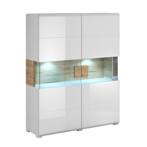 Wohnli Möbelsuche - GESCHIRRSCHRANK Jules Weiß und Holz