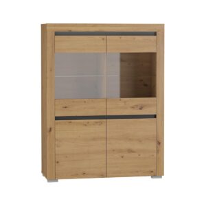 Wohnli Möbelsuche - GESCHIRRSCHRANK Kasla Holz und Anthrazitgrau
