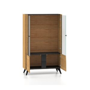 wohnli-moebel-suche-800001480418-1 GESCHIRRSCHRANK Soah Holz und Schwarz Holzwerkstoff Petits-meubles Möbel > Schränke > Vitrinen Schwarz