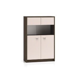 Wohnli Möbelsuche - GESCHIRRSCHRANK Kaius Kaschmir und Dunkles Holz