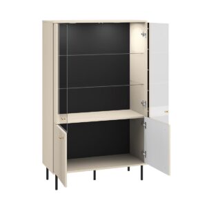 wohnli-moebel-suche-800001480425-1 GESCHIRRSCHRANK Nova Beige Holzwerkstoff Petits-meubles Möbel > Schränke > Vitrinen Beige
