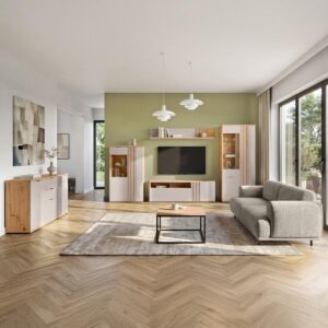 wohnli-moebel-suche-800001480432-1 GESCHIRRSCHRANK Ezra Kaschmir und Holz Holzwerkstoff Petits-meubles Möbel > Schränke > Vitrinen Beige