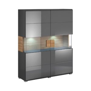 Wohnli Möbelsuche - GESCHIRRSCHRANK Jules Grau und Holz