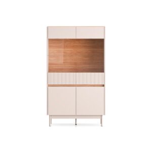 wohnli-moebel-suche-800001480449-1 GESCHIRRSCHRANK Connie Kaschmir und Holz Holzwerkstoff Petits-meubles Möbel > Schränke > Vitrinen Beige