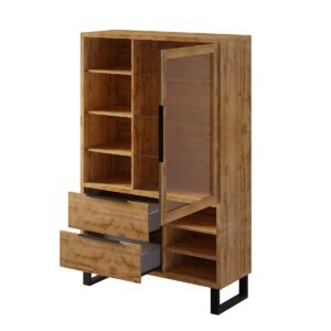 wohnli-moebel-suche-800001480451-1 GESCHIRRSCHRANK Eden Holz und Metall Holzwerkstoff Petits-meubles Möbel > Schränke > Vitrinen Braun