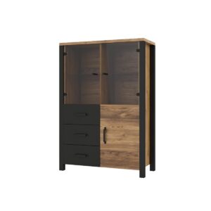 Wohnli Möbelsuche - GESCHIRRSCHRANK Lyam Holz und Schwarz