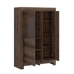wohnli-moebel-suche-800001480456-1 GESCHIRRSCHRANK Adam Dunkles Holz Holzwerkstoff Petits-meubles Möbel > Schränke > Vitrinen Braun