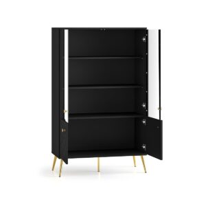 wohnli-moebel-suche-800001480458-1 GESCHIRRSCHRANK Manoé Schwarz Holzwerkstoff Petits-meubles Möbel > Schränke > Vitrinen Schwarz