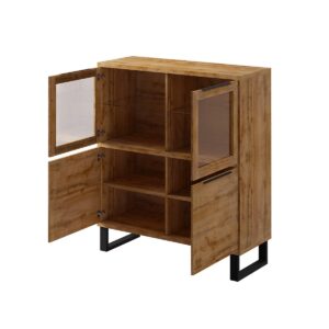 wohnli-moebel-suche-800001480462-1 GESCHIRRSCHRANK Eden Holz und Metall Holzwerkstoff Petits-meubles Möbel > Schränke > Vitrinen Braun