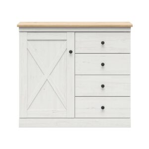 KOMMODE Victoria Weiß und Holz Holzwerkstoff Petits-meubles Möbel > Kommoden & Schubladenschränke > Kommoden Weiß