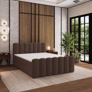 wohnli-moebel-suche-800001487887-1 BOXBETT CELLA 160x200 cm mit Matratze und Topper - Braun Holz MASSENO Möbel > Betten > Boxspringbetten Braun