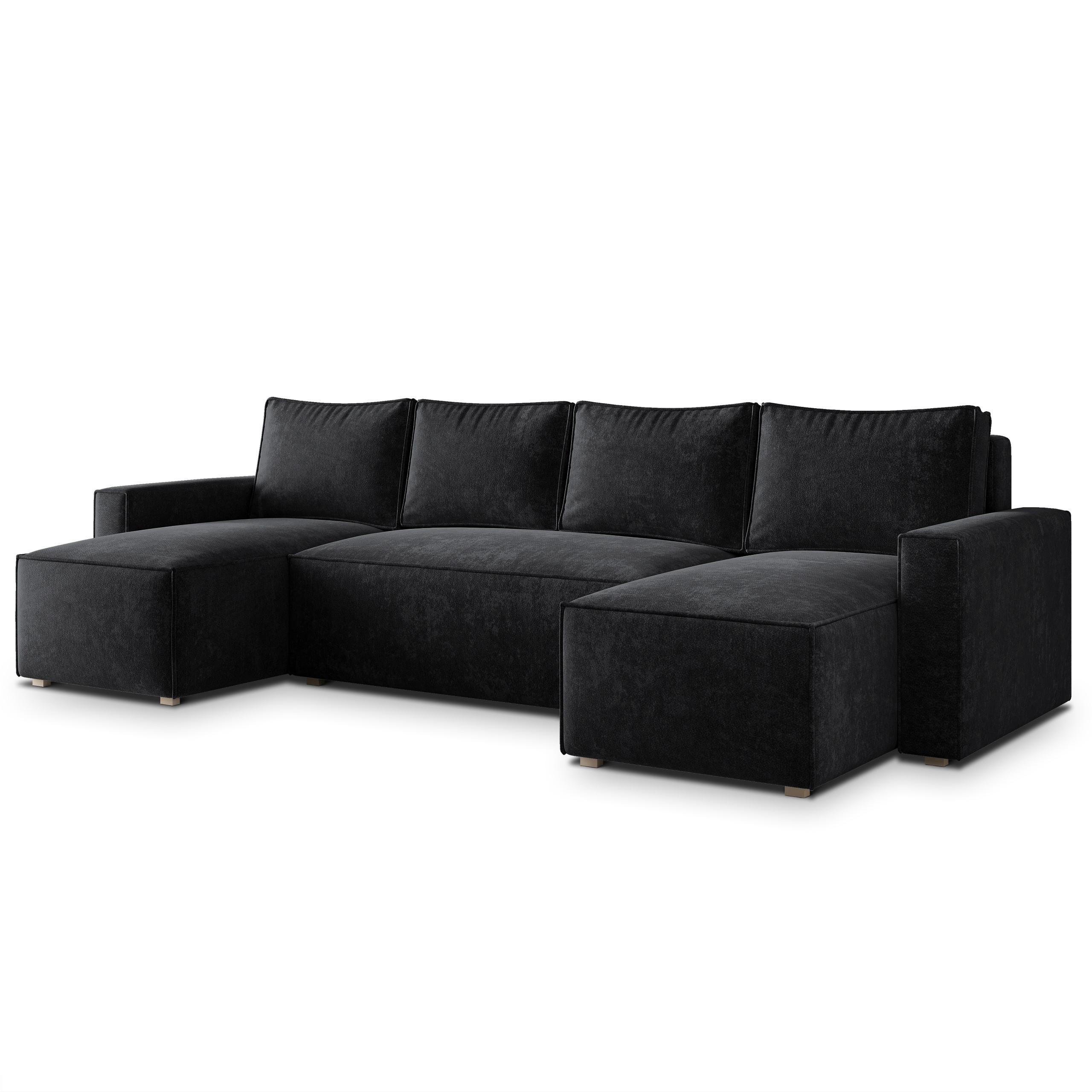 wohnli-moebel-suche-800001487974 Wohnli Möbelsuche - WOHNLANDSCHAFT ASPRA LM Schwarz Chenille mit Schlaffunktion