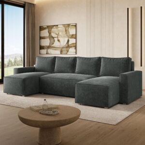 wohnli-moebel-suche-800001487975-1 WOHNLANDSCHAFT ASPRA LM Grau Chenille mit Schlaffunktion Holz MASSENO Möbel > Sofas & Couches > Wohnlandschaften > Wohnlandschaften U-Form Grau