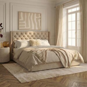 POLSTERBETT SAMPERI 180x200 cm beige Textil IDIMEX Möbel > Betten > Polsterbetten Beige