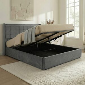 wohnli-moebel-suche-800001489618-1 POLSTERBETT YARO 160x200 cm dunkelgrau Textil IDIMEX Möbel > Betten > Polsterbetten Grau