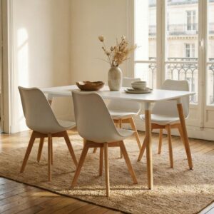 wohnli-moebel-suche-800001489669-1 ESSGRUPPE SHANNON ABBY 5er Set weiß Holz, Holzwerkstoff IDIMEX Garten & Outdoor > Gartenmöbel > Gartenmöbel-Sets Weiß