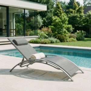 GARTENLIEGE RELAX grau Metall, Textil IDIMEX Garten & Outdoor > Gartenmöbel > Gartenliegen Grau