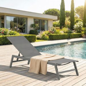 wohnli-moebel-suche-800001489718-1 GARTENLIEGE ESPIRITU grau Metall, Textil IDIMEX Garten & Outdoor > Gartenmöbel > Gartenliegen Grau