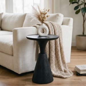 BEISTELLTISCH BHIMA schwarz Holz IDIMEX Möbel > Tische > Beistelltische Schwarz