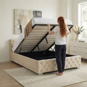 wohnli-moebel-suche-800001489835-1 POLSTERBETT NURI 140x200 cm cremeweiß Textil IDIMEX Möbel > Betten > Polsterbetten Weiß