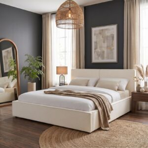 wohnli-moebel-suche-800001489838-1 POLSTERBETT CALM 180x200 cm cremeweiß Textil IDIMEX Möbel > Betten > Polsterbetten Weiß