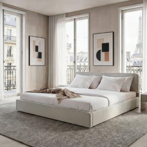POLSTERBETT LATINI 180x200 cm hellgrau Textil IDIMEX Möbel > Betten > Polsterbetten Grau