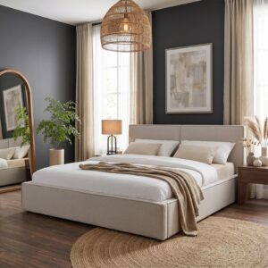 POLSTERBETT CALM 180x200 cm grau Textil IDIMEX Möbel > Betten > Polsterbetten Grau