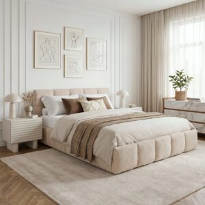 POLSTERBETT CLOUDY 180x200 cm beige Textil IDIMEX Möbel > Betten > Polsterbetten Beige