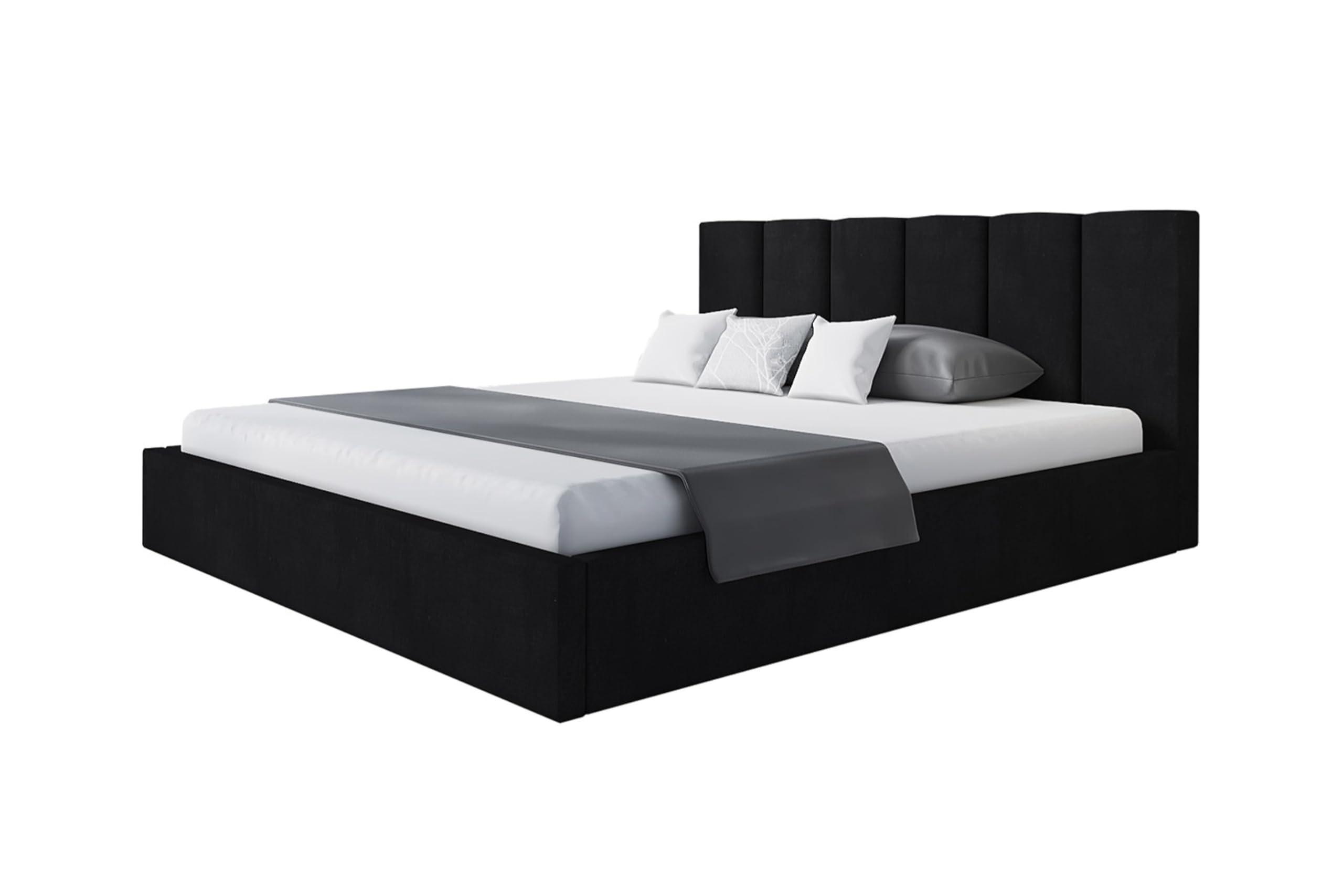 wohnli-moebel-suche-800001490575 Wohnli Möbelsuche - BETT 160x200 - Polsterbett mit Bettkasten und Metallrahmen - Modern Betten - Weicher Jasminstoff - Kollektion Tokio