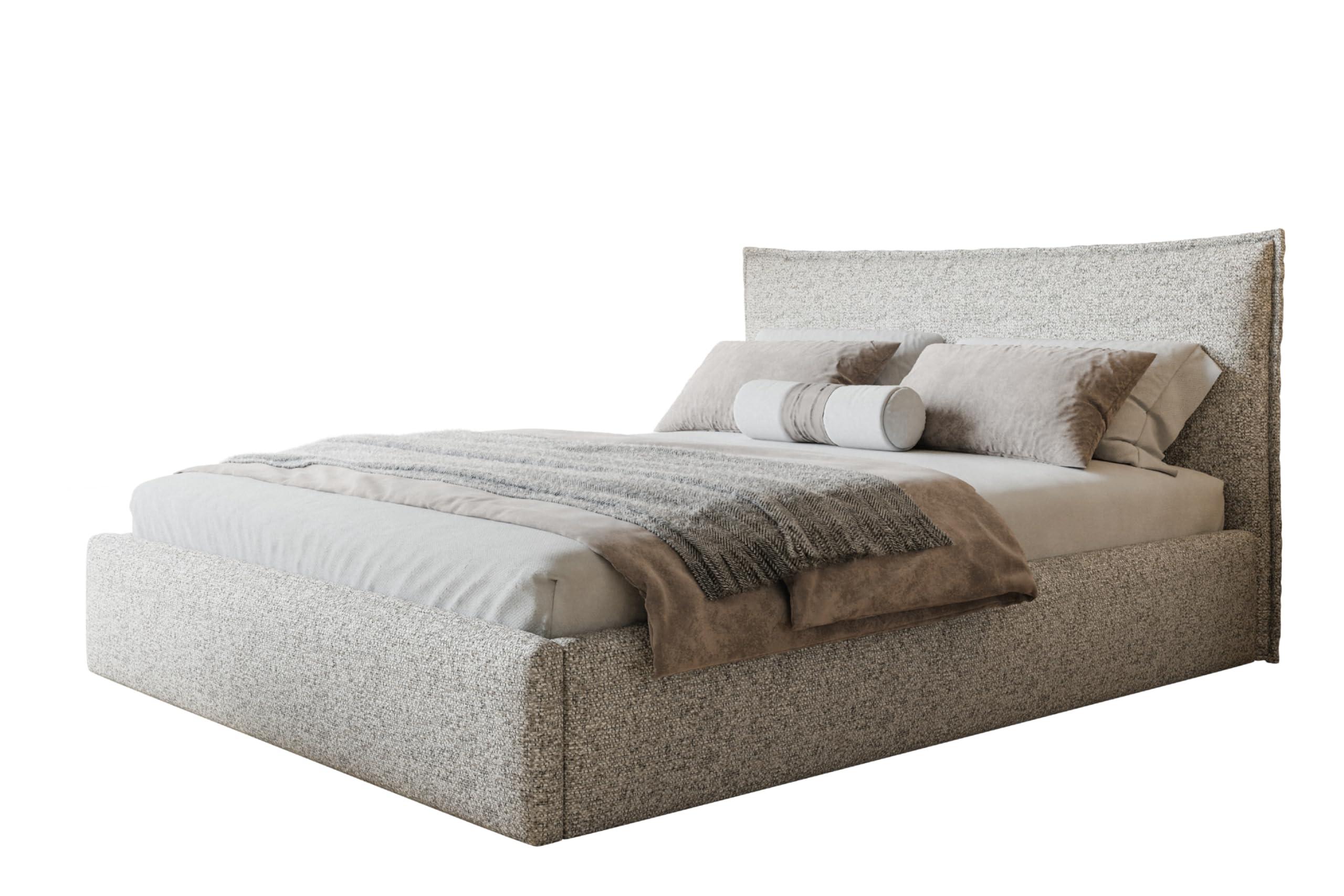 wohnli-moebel-suche-800001490705 Wohnli Möbelsuche - BETT 180x200 - Polsterbett mit Bettkasten und Holzrahmen - Modern Betten - Eleganter Puente-Stoff - Kollektion Rimini - Beige Melange