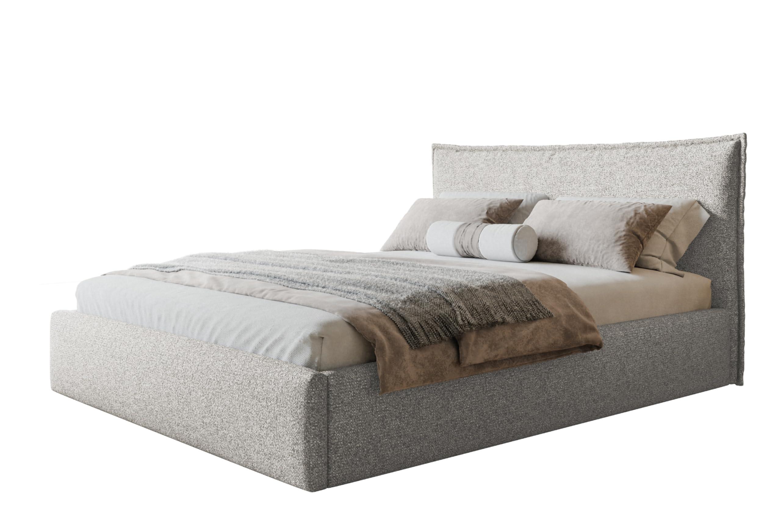 wohnli-moebel-suche-800001490773 Wohnli Möbelsuche - BETT 180x200 - Polsterbett mit Bettkasten und Holzrahmen - Modern Betten - Eleganter Puente-Stoff - Kollektion Rimini - Grau