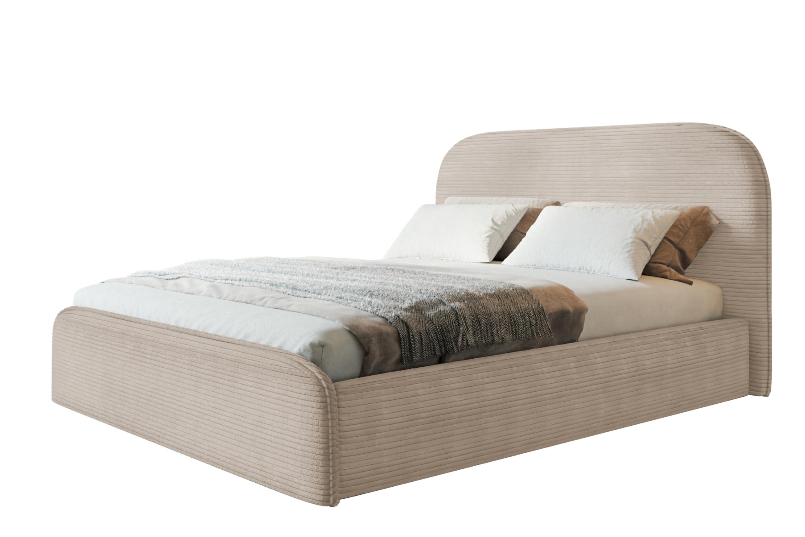 wohnli-moebel-suche-800001490899 Wohnli Möbelsuche - BETT 180x200 - Polsterbett mit Bettkasten und Holzrahmen - Modern Betten - Hochwertiger Poso-Stoff - Kollektion Vienna - Beige