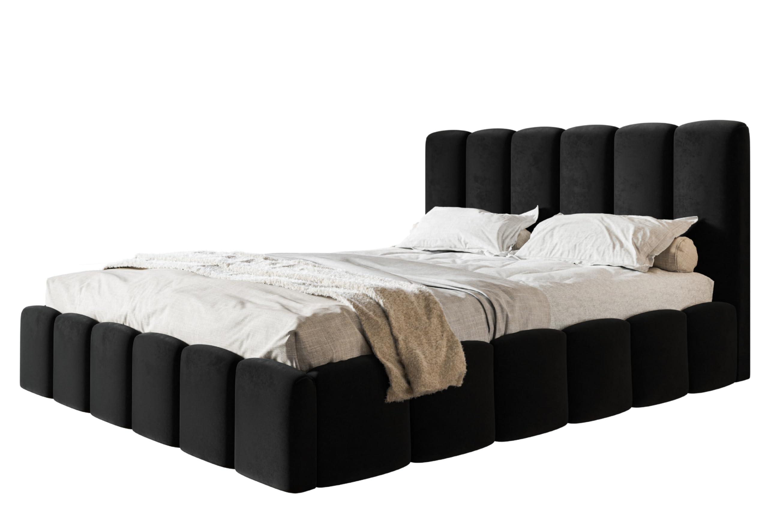 wohnli-moebel-suche-800001490984 Wohnli Möbelsuche - BETT 160x200 - Polsterbett mit Bettkasten und Holzrahmen - Modern Betten - Weicher Jasminstoff - Kollektion Lucy - Schwarz