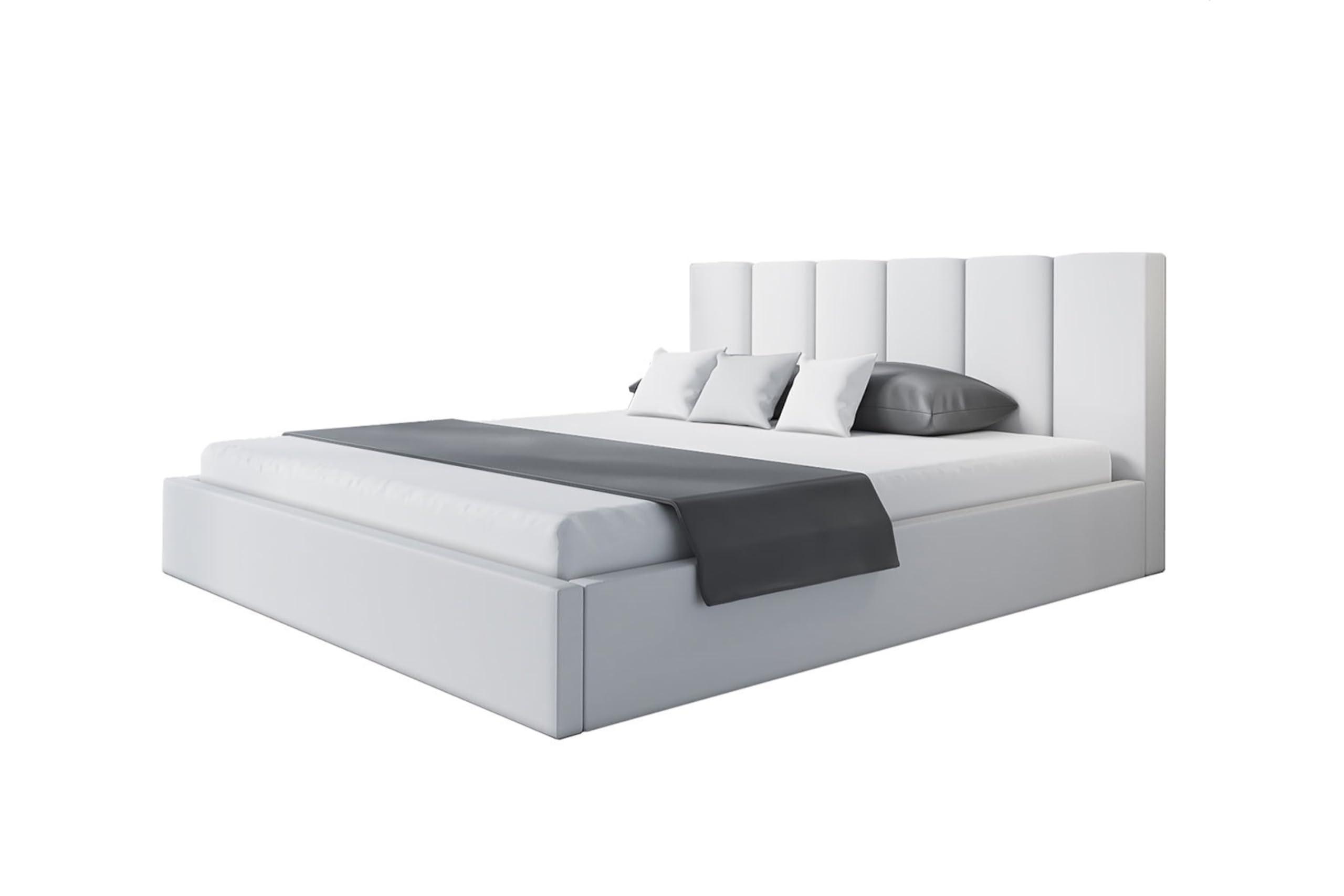wohnli-moebel-suche-800001491567 Wohnli Möbelsuche - BETT 140x200 - Polsterbett mit Bettkasten und Metallrahmen - Modern Betten - Weicher Jasminstoff - Kollektion Tokio