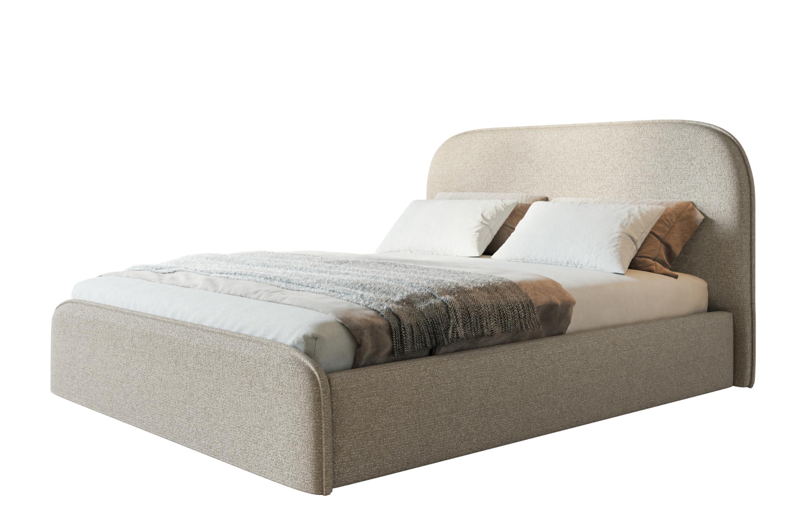 wohnli-moebel-suche-800001491666 Wohnli Möbelsuche - BETT 160x200 - Polsterbett mit Bettkasten und Holzrahmen - Modern Betten - Eleganter Puente-Stoff - Kollektion Vienna - Beige