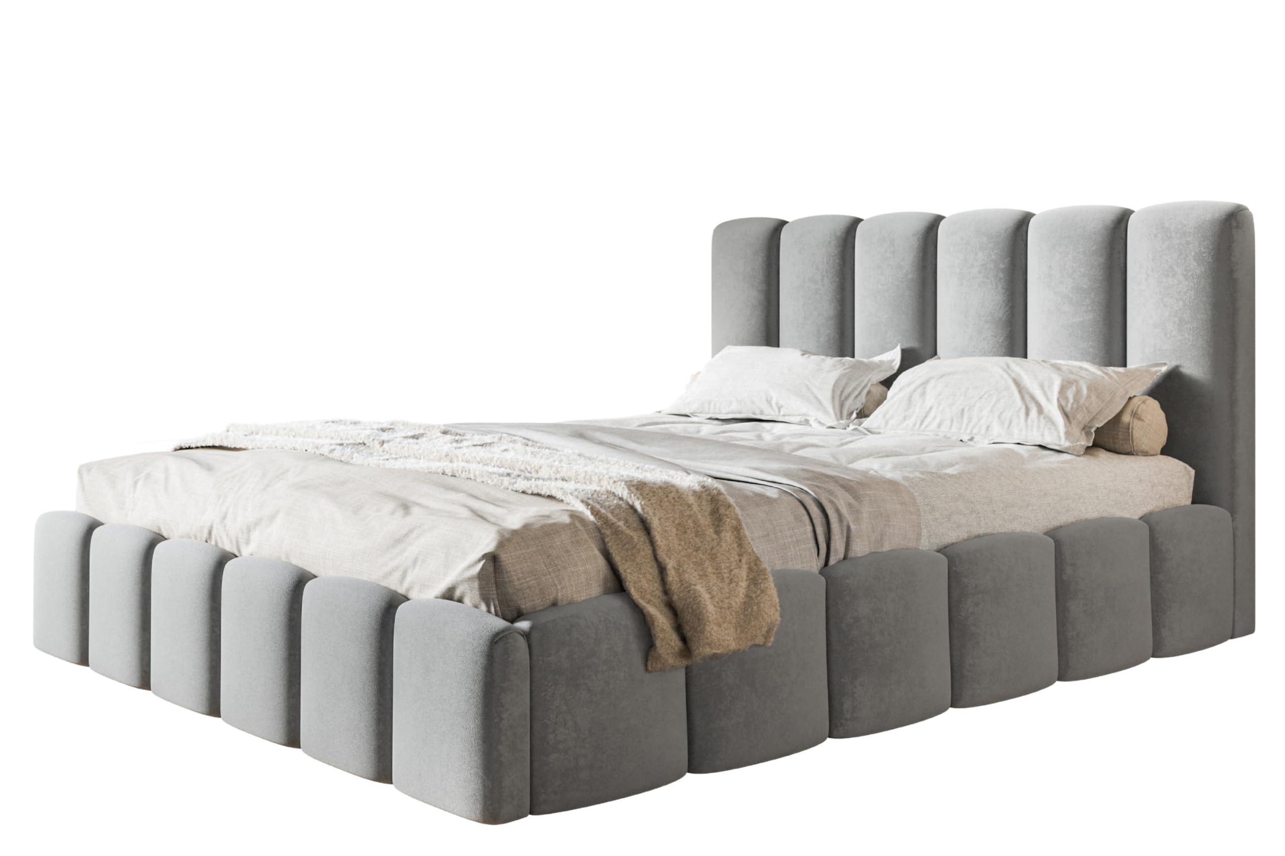wohnli-moebel-suche-800001491683 Wohnli Möbelsuche - BETT 160x200 - Polsterbett mit Bettkasten und Holzrahmen - Modern Betten - Weicher Jasminstoff - Kollektion Lucy - Grau