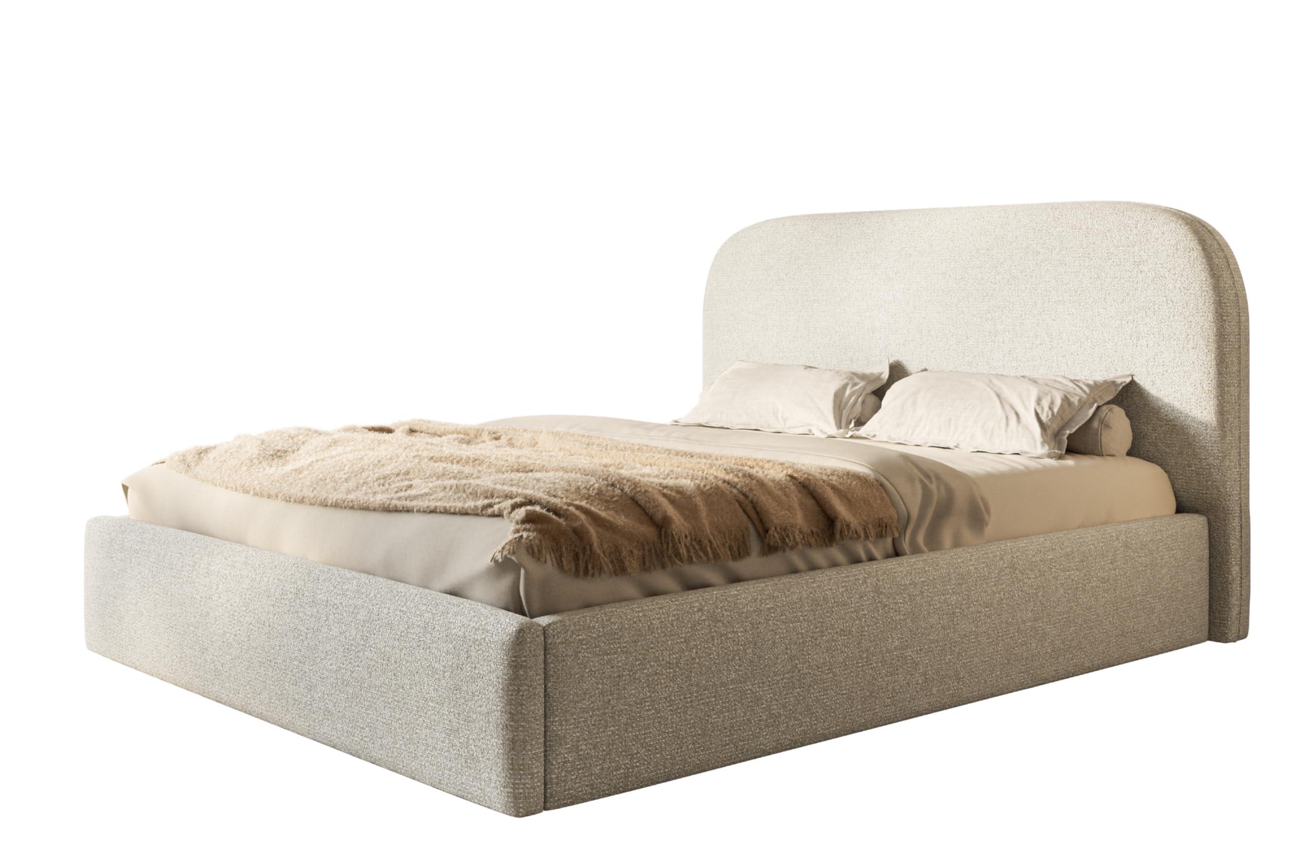 wohnli-moebel-suche-800001491722 Wohnli Möbelsuche - BETT 160x200 - Polsterbett mit Bettkasten und Holzrahmen - Modern Betten - Eleganter Puente-Stoff - Kollektion Verona - Beige