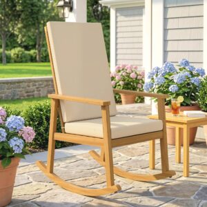 wohnli-moebel-suche-800001492163-1 SCHAUKELSTUHL Akazienholz Polyester Beige Holz Outsunny Garten & Outdoor > Gartenmöbel > Gartenstühle Beige