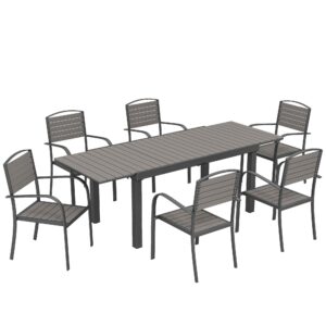 wohnli-moebel-suche-800001492176 Wohnli Möbelsuche - OUTDOOR-ESSGRUPPE 7er Set Aluminium WPC Grau