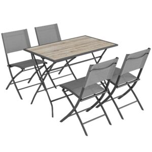 wohnli-moebel-suche-800001492177 Wohnli Möbelsuche - OUTDOOR-ESSGRUPPE 5er Set Stahl Netzstoff Grau