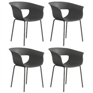 wohnli-moebel-suche-800001492223 Wohnli Möbelsuche - GARTENSTÜHLE-SET 4-TLG. aus Metall Kunststoff Dunkelgrau