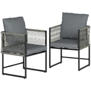 wohnli-moebel-suche-800001492224 Wohnli Möbelsuche - GARTENSTÜHLE 2er Set Stahl PE-Rattan Dunkelgrau