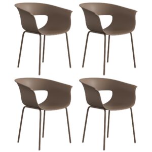 wohnli-moebel-suche-800001492225 Wohnli Möbelsuche - GARTENSTÜHLE 4er Set Metall Kunststoff Kaffee